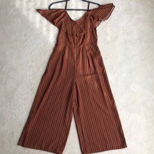 Orange Pinstripe Jumpsuit